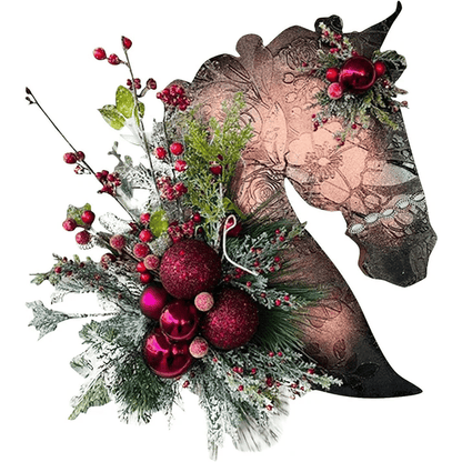🌲🐴Horse Head Wreath for Christmas | Single, Pair & Family Bundles✨