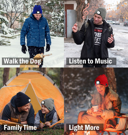 🔥 3-in-1 Bluetooth Beanie 🎧🧢 LED Lights + Warmth + Music – Perfect Outdoor Gift! 🎄🎁