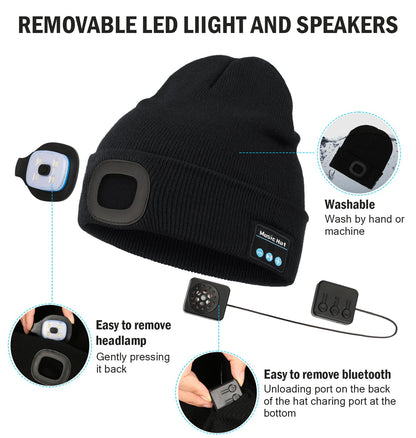 🔥 3-in-1 Bluetooth Beanie 🎧🧢 LED Lights + Warmth + Music – Perfect Outdoor Gift! 🎄🎁