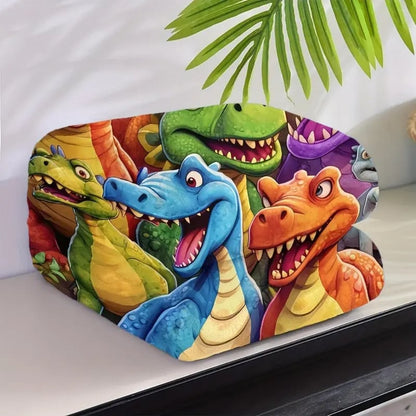 Soft Funny Throw Blanket Cute Smiling Dinosaurs HD Digital Print Flannel