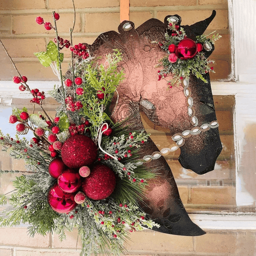🌲🐴Horse Head Wreath for Christmas | Single, Pair & Family Bundles✨