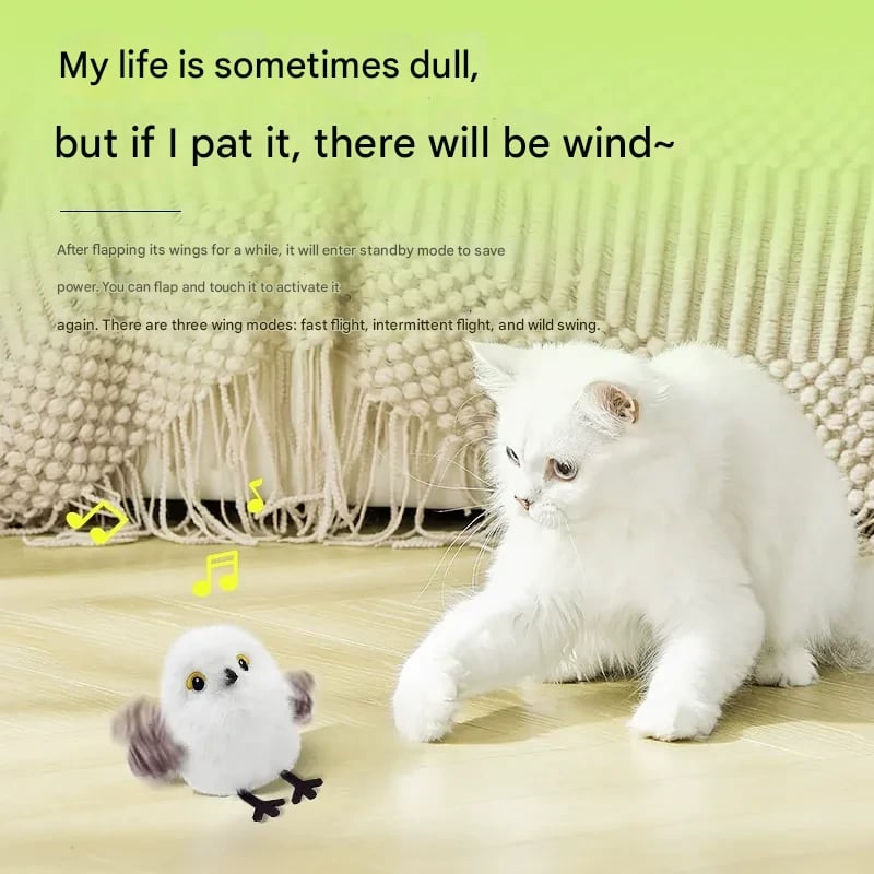 🐦😸Rechargeable Flapping & Chirping Bird Cat Toy