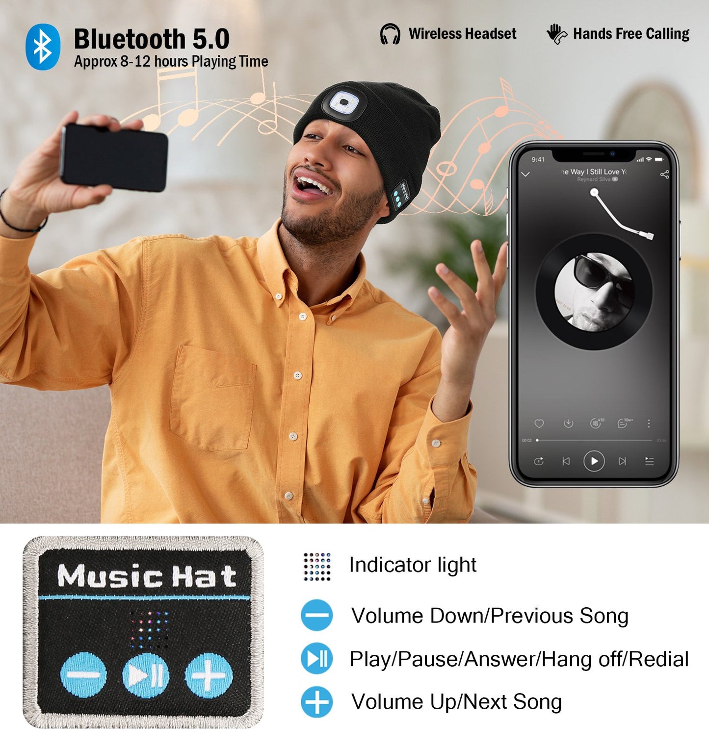 🔥 3-in-1 Bluetooth Beanie 🎧🧢 LED Lights + Warmth + Music – Perfect Outdoor Gift! 🎄🎁