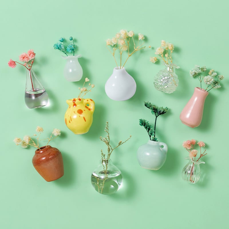 🌸Charming Mini Ceramic Vase Fridge Magnets - Plant Decor