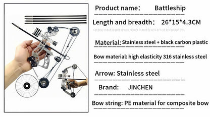 🎯10.2-inch Stainless Steel Mini Composite Bow