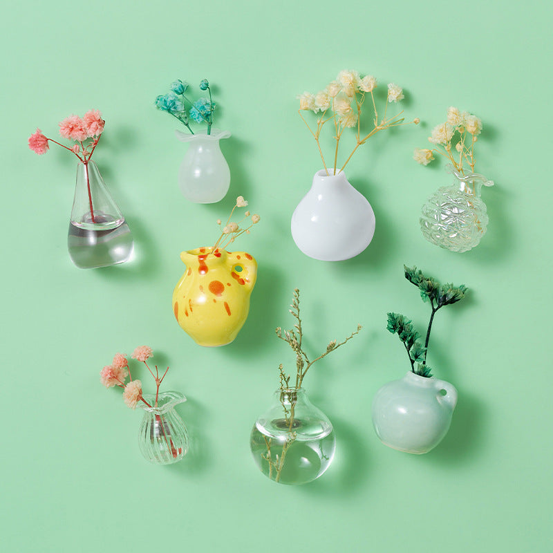 🌸Charming Mini Ceramic Vase Fridge Magnets - Plant Decor