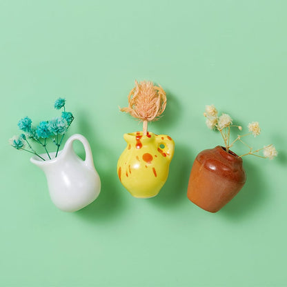 🌸Charming Mini Ceramic Vase Fridge Magnets - Plant Decor