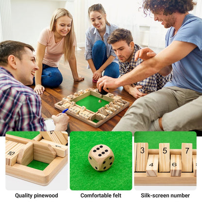 ✨SHUT THE BOX-WOODEN DICE BOARD GAME