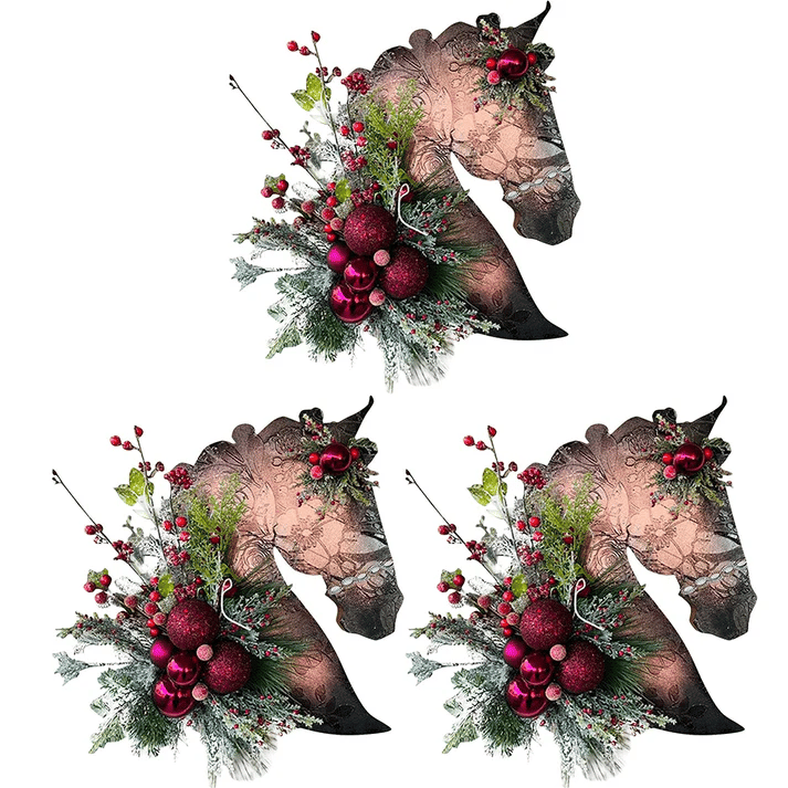 🌲🐴Horse Head Wreath for Christmas | Single, Pair & Family Bundles✨