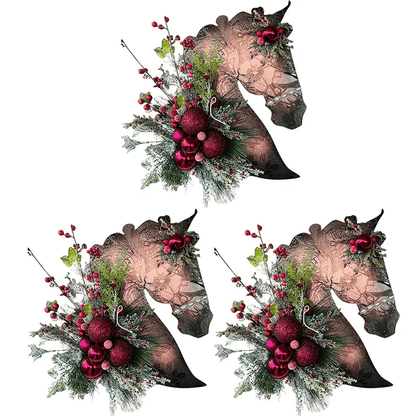 🌲🐴Horse Head Wreath for Christmas | Single, Pair & Family Bundles✨