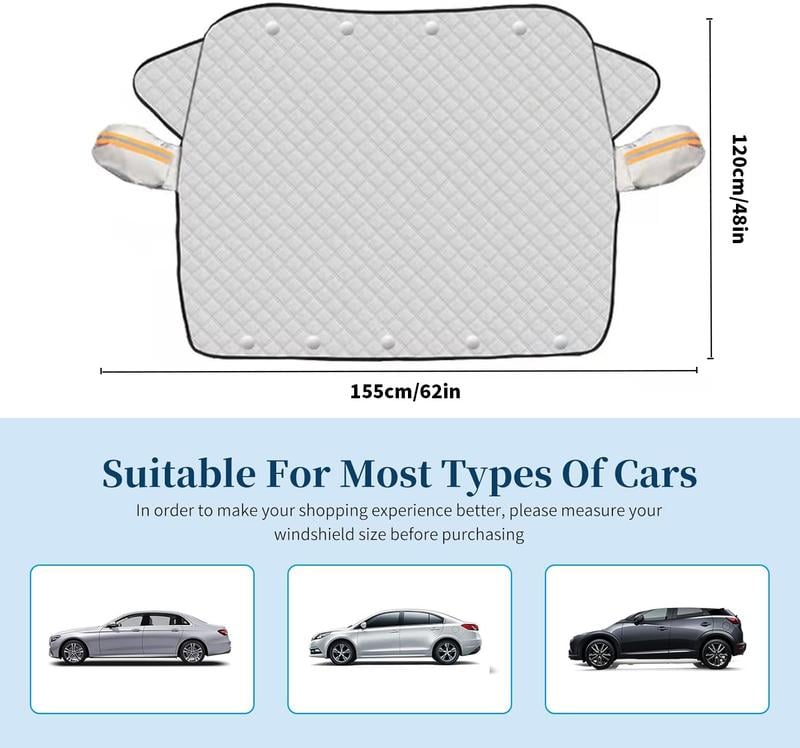 Car Windshield Snow Cover Sun Shade - Durable Design for Winter Weather Protection & Summer sunshade