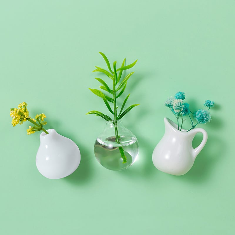 🌸Charming Mini Ceramic Vase Fridge Magnets - Plant Decor