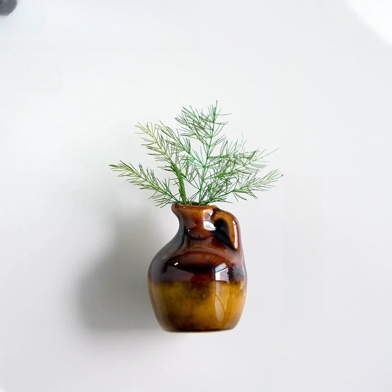 🌸Charming Mini Ceramic Vase Fridge Magnets - Plant Decor