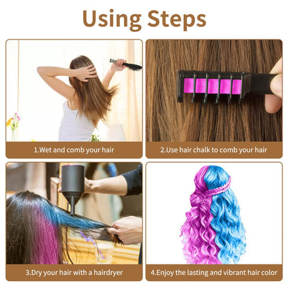 🌈Festive Fun Hair Chalk Combs – Bright Colour for Holiday Days