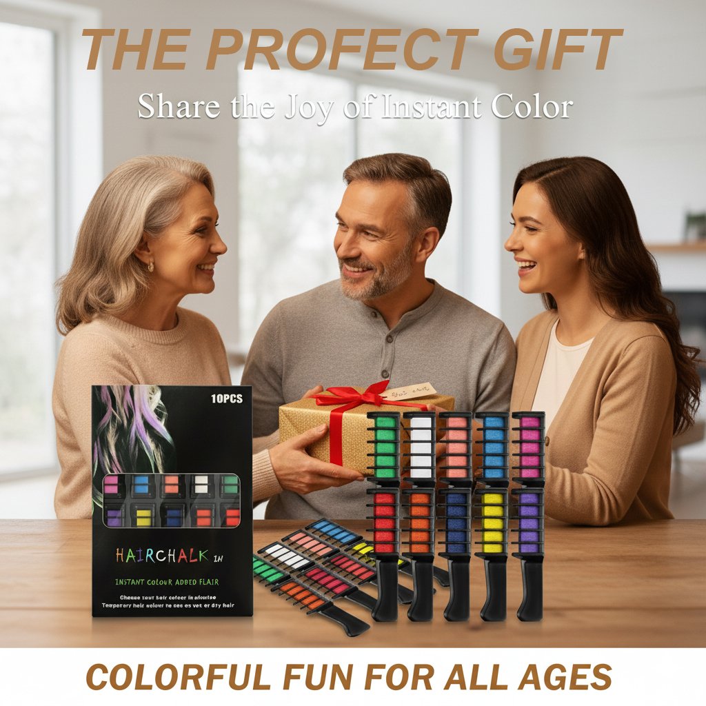 🌈Festive Fun Hair Chalk Combs – Bright Colour for Holiday Days