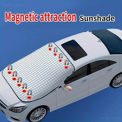 Car Windshield Snow Cover Sun Shade - Durable Design for Winter Weather Protection & Summer sunshade